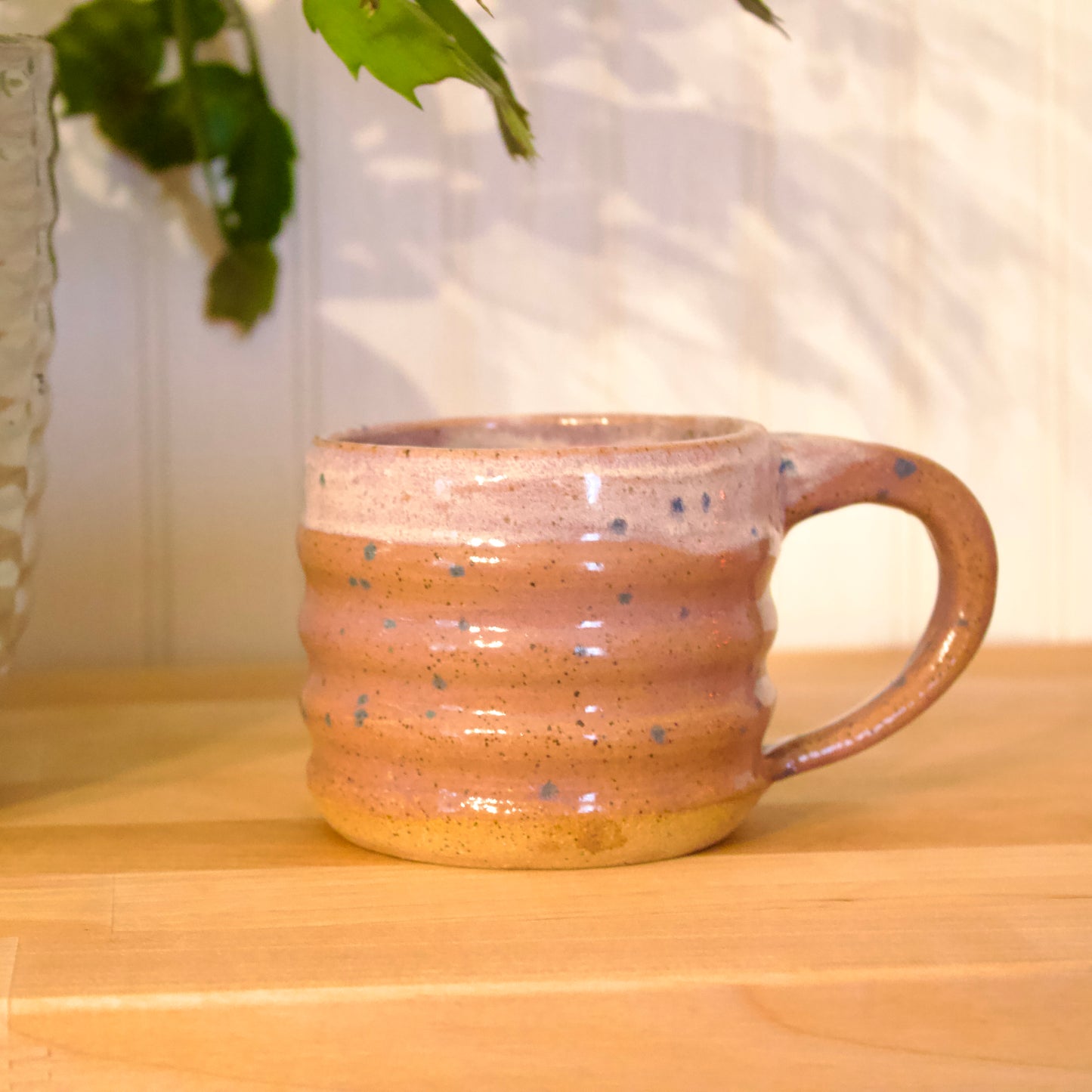 Purple and White Wavy Mug