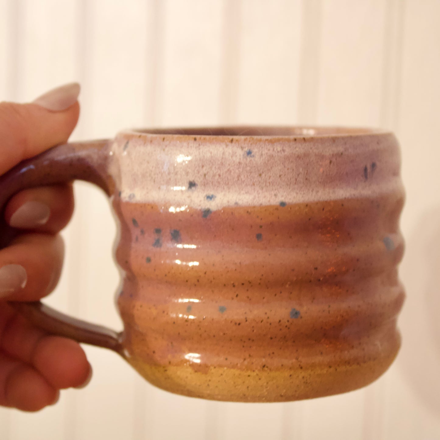 Purple and White Wavy Mug