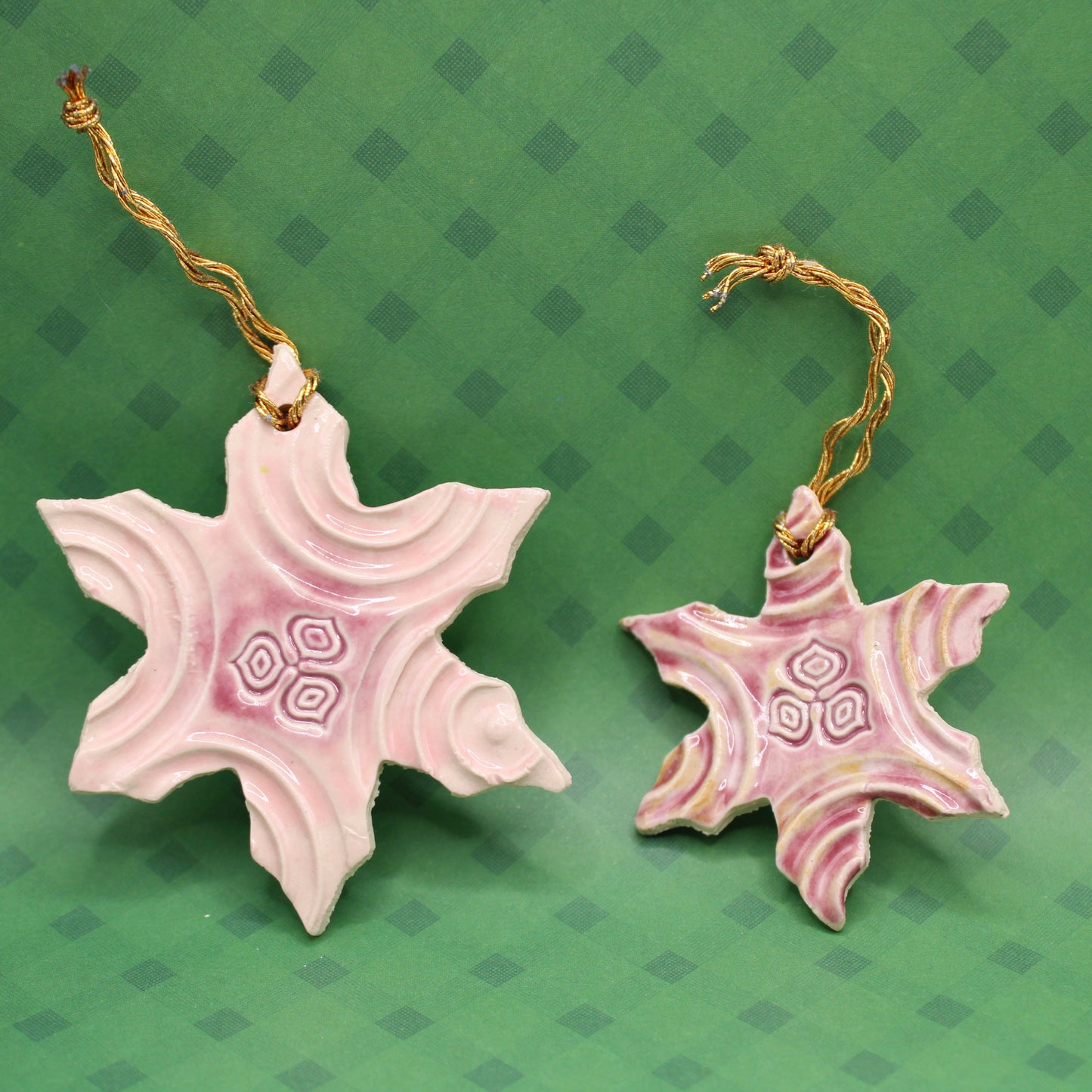 Snowflake Pink and Magenta Ornament Set