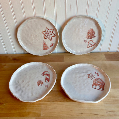 Christmas Cookie Plates, White