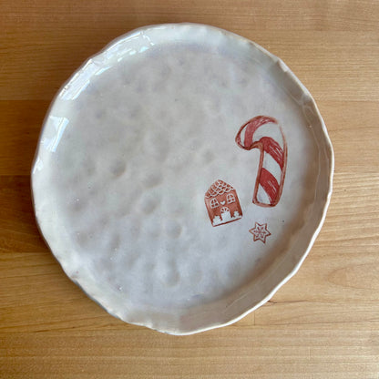 Christmas Cookie Plates, White