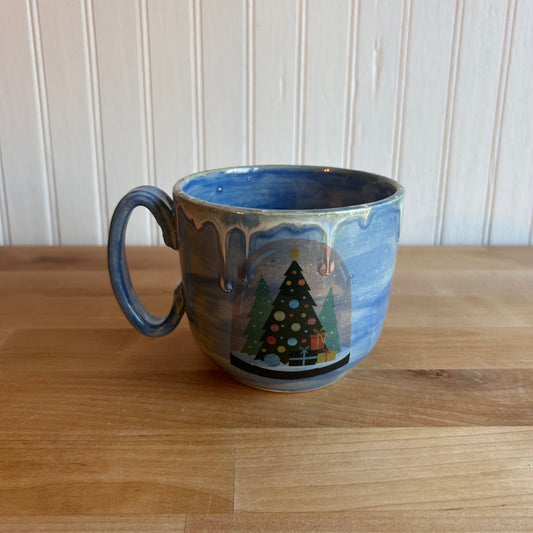 Blue Christmas Decal Mug