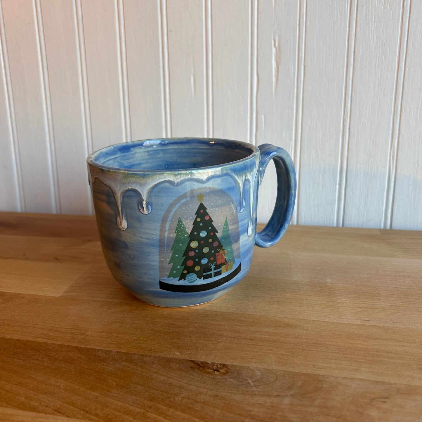 Blue Christmas Decal Mug