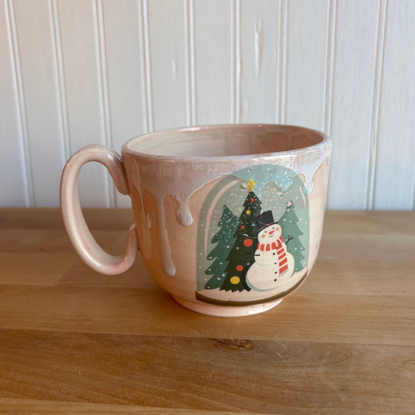 Pink Christmas Decal Mug