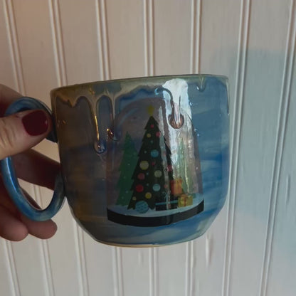 Blue Christmas Decal Mug